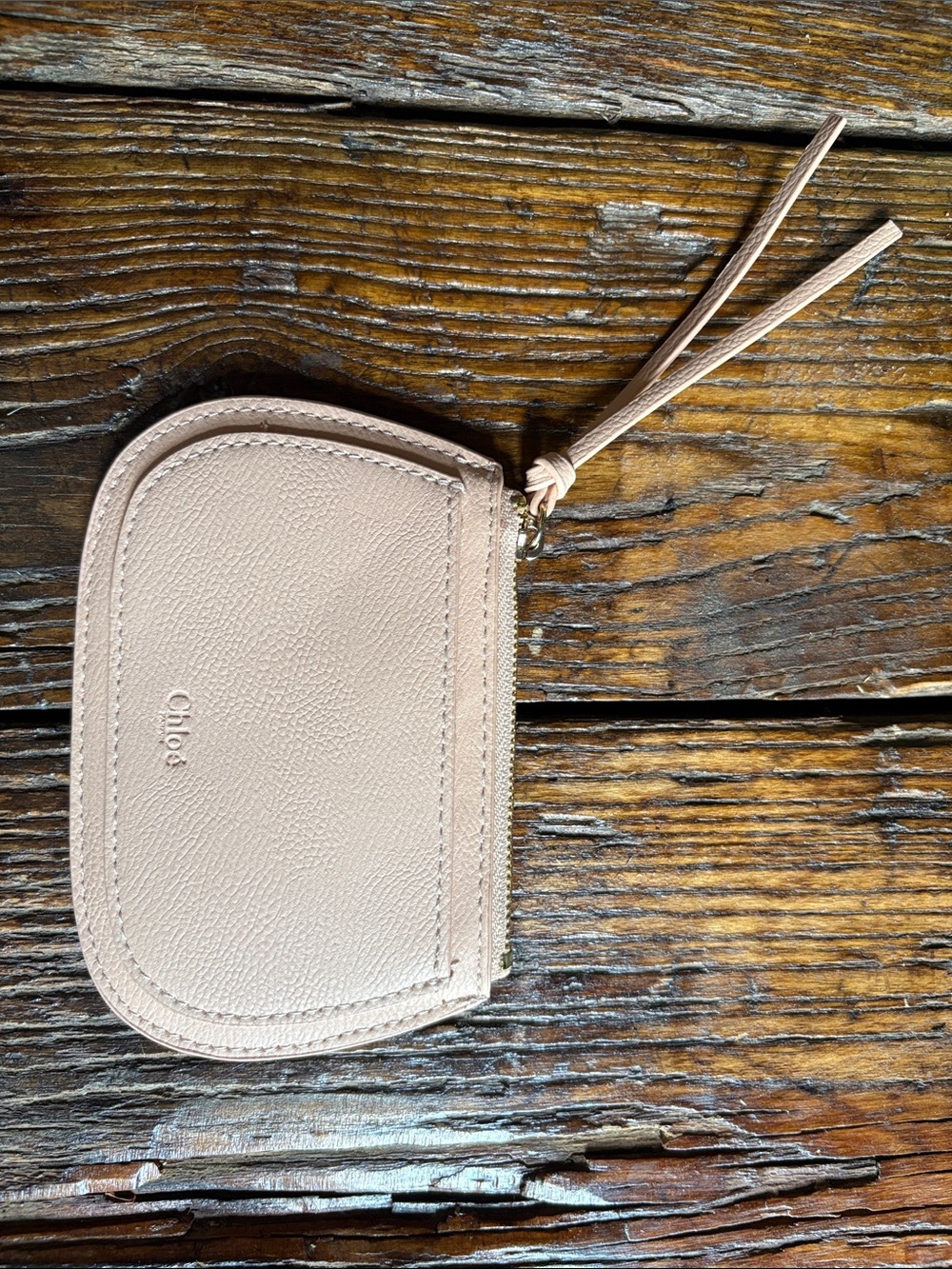 Chloé Small Zip Card Wallet in Blush Pink